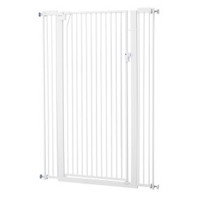 Extra Tall Pet Gate for Cats, 29-41 in Adjustable Width, 56 in High Dog Gate, with Pressure Mount Kit and Wall Mount Kit, 1.3 in Narrow Bar Spacing