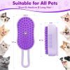 Pet Steam Brush for Shedding, 4-in-1 Cat Brush with 360° Rotating Arm for Short and Long Hair Cats and Dogs Grooming Supplies