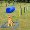Dog Agility Tools 4PCS Set PE Jumps Stop Box Outdoor Training Equipment Blue Yellow