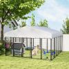 9.8' x 9.8' x 6' Outdoor Dog Kennel, Dog Kennel Outside Run with 360Â° Rotating Bowls, Waterproof & UV Resistant Cover
