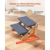 Wood Pet Stairs, 2-Step Dog Stairs for Beds, Sofa & Cars, 110lbs Load Capacity, Floded Flat Design