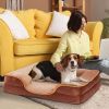 Orthopedic Dog Bed for Large Breeds – Memory Foam Pet Bed with Raised Sides, Washable Cover, Brown