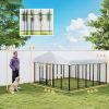 9.8' x 9.8' x 6' Outdoor Dog Kennel, Dog Kennel Outside Run with 360Â° Rotating Bowls, Waterproof & UV Resistant Cover