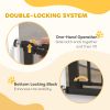 30"-41" Extra Wide Pet Gate Barrier with Small Door, 35"H Dog Gate with Safety Gate Barrier, Stair Pressure Fit, Black