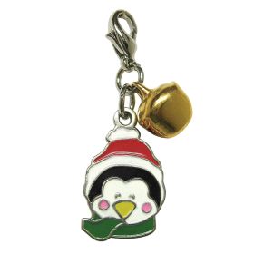 Enamel Penguin Head with Gold Bell (Color: Penguin)